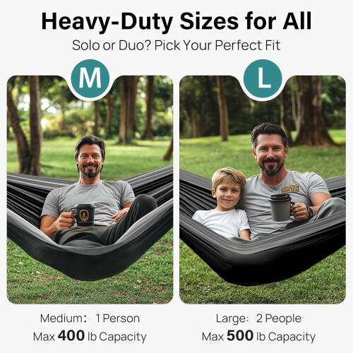 Camping Hammock with Straps and Carry Bag 500 lbs 1
