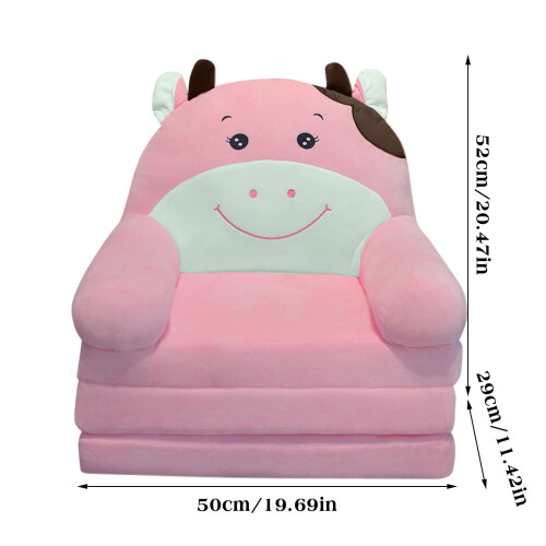 Kids Sofa Bed Foldable 2-in-1 Plush Grey 2
