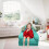 Plush Foldable Kids Sofa Backrest Armchair Blue 4