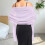 Damesavondsjaal van chiffon, paars, one size 2