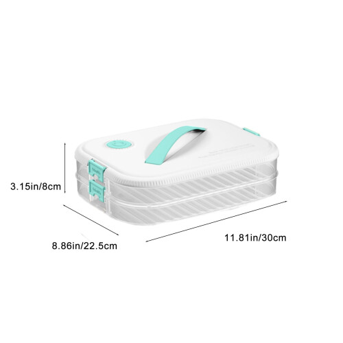 2-Layer Dumpling Box, Transparent Food-Grade Plastic, 2
