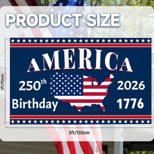 250th Anniversary USA Flag 3x5 ft Double-Sided 1