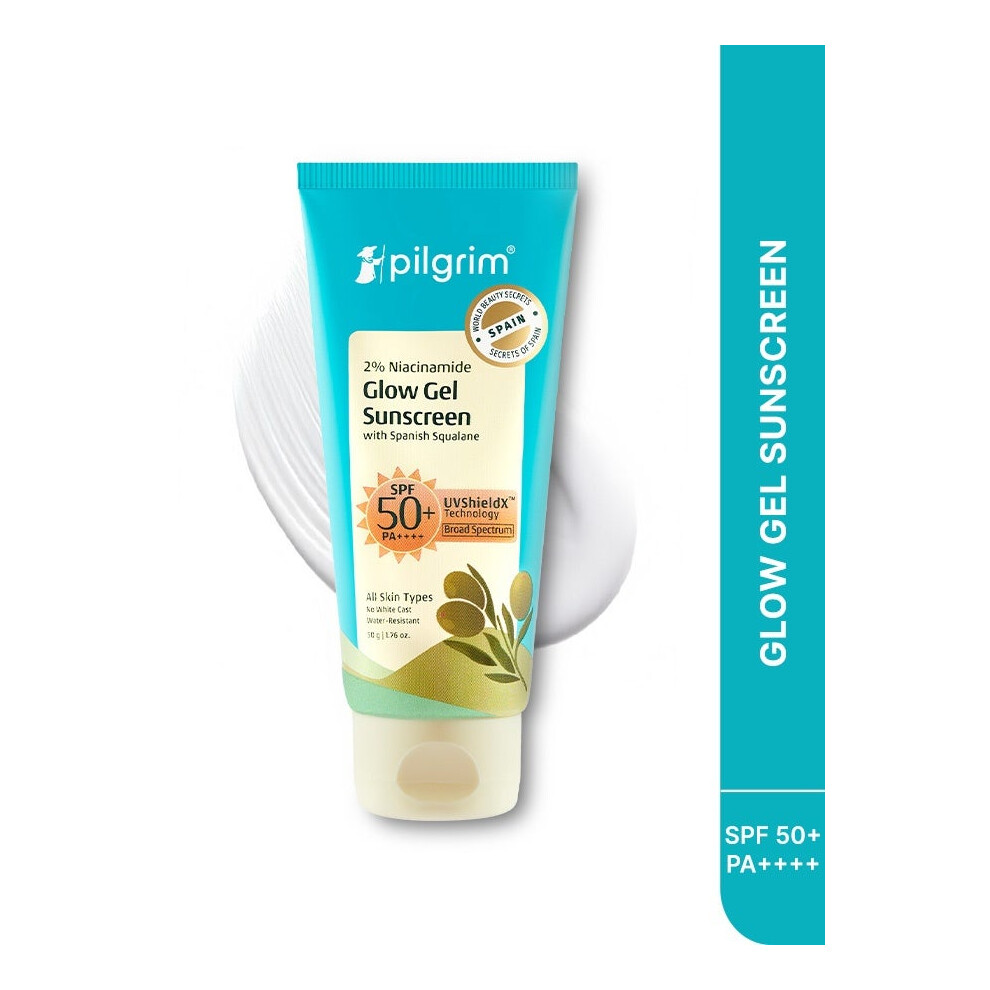 Pilgrim 2% Niacinamide Glow Sunscreen SPF 50 +++ | Oil Control Sunscreen, Lightweight Sunscreen - 50g