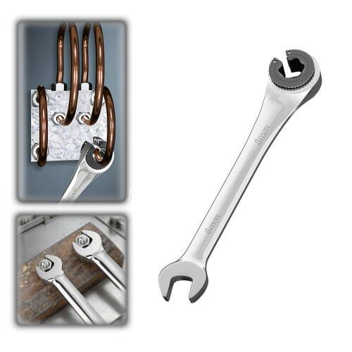Ergonomic Double Ended Ratchet Wrench Spanner For Heavy-12mm 2