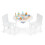 Kids Table and 2 Chairs Set with Pine Legs, White 1