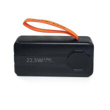 Výkonná powerbanka SiGN so vstavanými káblami, 30 000 mAh - čierna