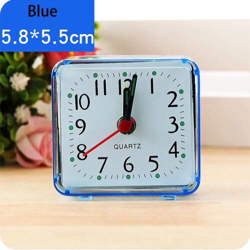 Mini Silent Square Quartz Alarm Clock – Portable Travel