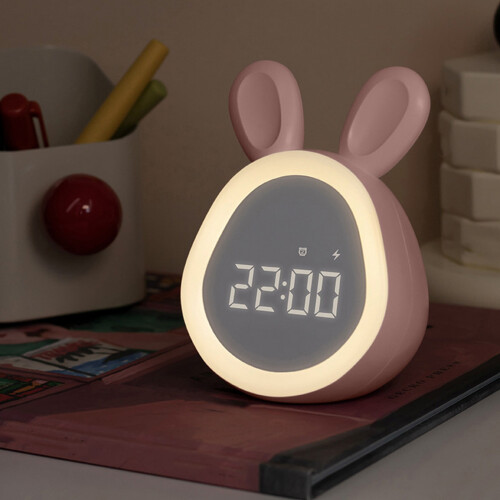 Hasenwecker mit Nachtlicht, USB-aufladbar