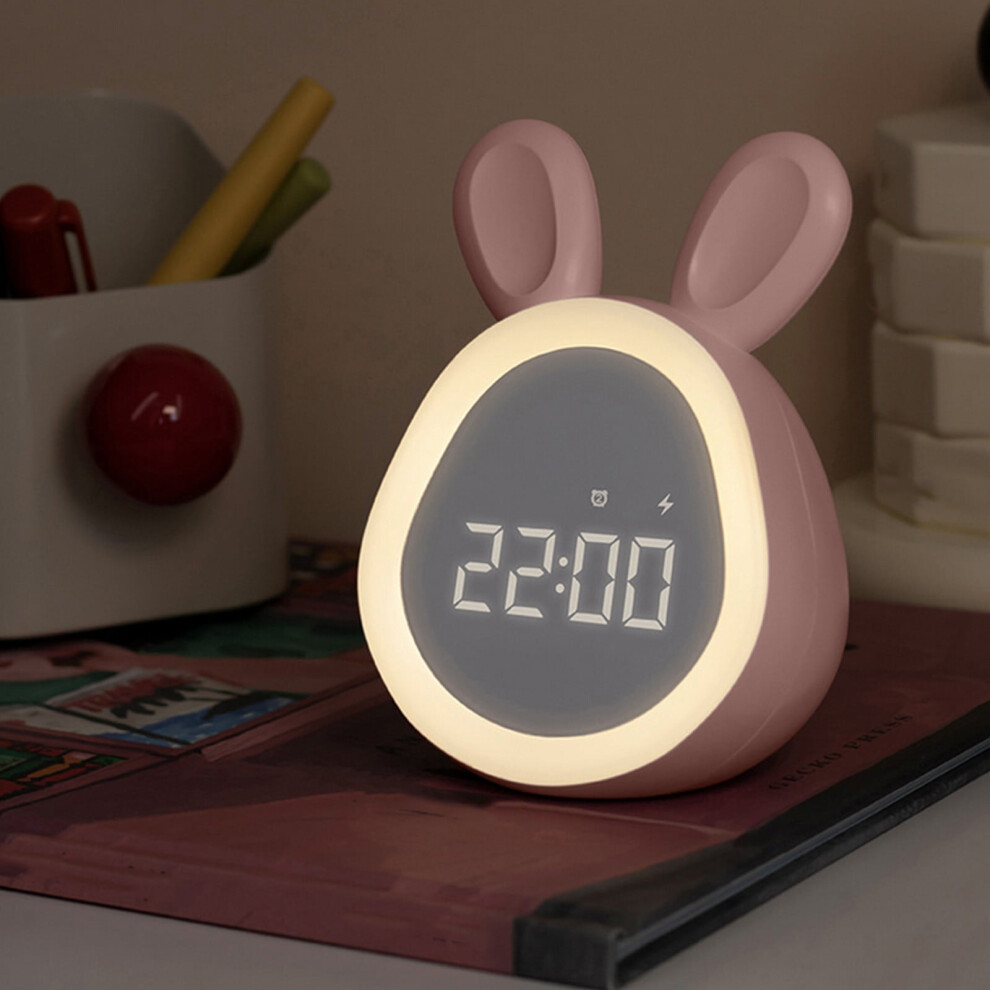Bunny Alarm Clock With Night Usb Rechargeable Light