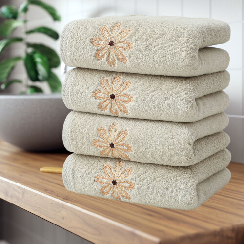 Snowflake Cotton Bath Towels 13 x 30 in 4-Pack