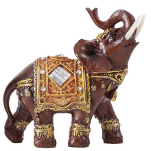 Gold Resin Elephant Statue for Feng Shui Decoration (3