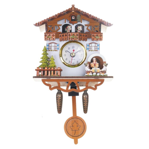 Wood Cuckoo Wall Clock – Classic Design, Quiet Movement