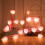 Pink LED Heart String Lights 3m 20 Bulbs Battery Powered 1