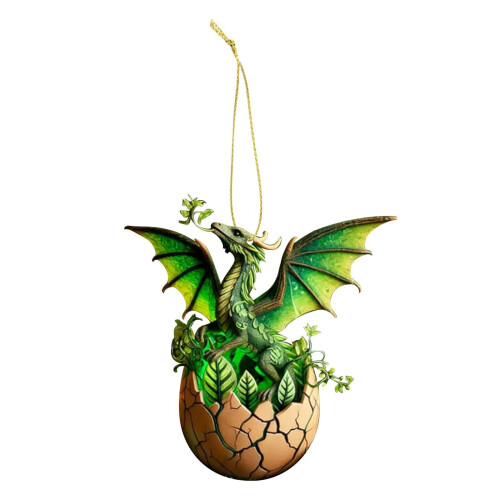 Dragon Acrylic Christmas Ornament 8cm Red