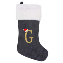 Personalised Christmas Stocking with Initial G, 43 cm