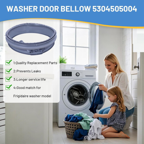 Deurafdichting voor wasmachine, EPDM-rubber, 16,2 inch 1