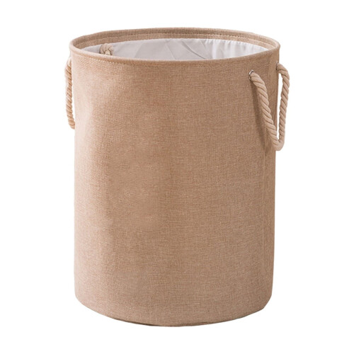 Foldable Canvas Laundry Basket with Sisal Handle 1