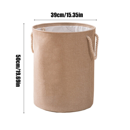 Foldable Canvas Laundry Basket with Sisal Handle 2