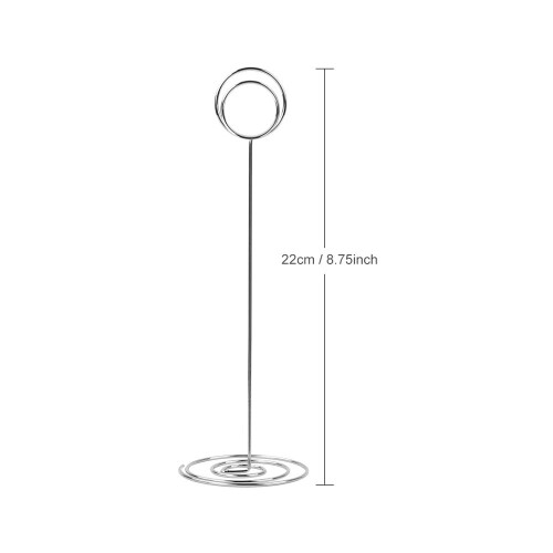 10 Pack Silver Wire Table Number Holders, 22 cm Tall 2