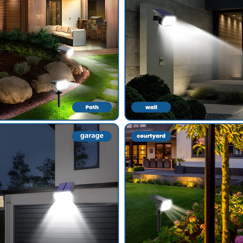 Solar Spot Lights 64LED IP65 Waterproof 4 Pack 1