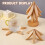 Walnut Wood Tree Trivet Set 4 pcs + Stand 3