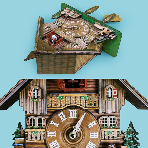 Wood Cuckoo Wall Clock – Classic Design, Quiet Movement 2