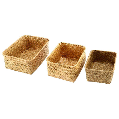 Seagrass Storage Basket Set – Large, Medium, Small 1