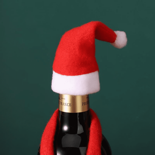 Wine Bottle Cover with Silverware Holder Christmas Decor 1