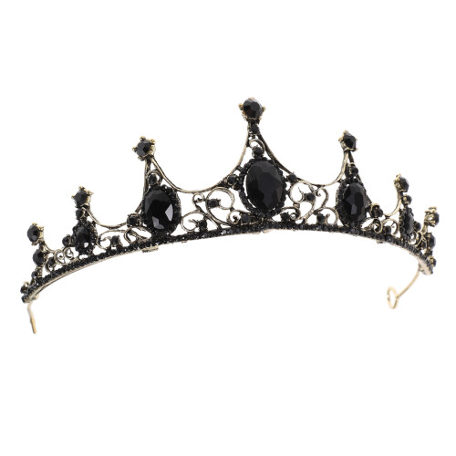 Corona per capelli da sposa in lega nera 2
