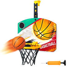 Kid Height Adjustable Wall-Mounted Basketball Hoop