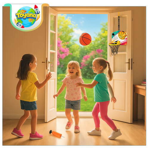 Kid Height Adjustable Wall-Mounted Basketball Hoop 1