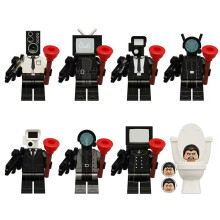 8PCS Toilet Skibidi Building Blocks Tv Monitor Cameradiy minifigures Kid Toy Fit Lego
