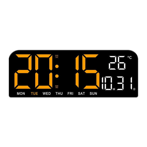 LED Digital Desk Clock with Alarm, Date & Temp – Battery
