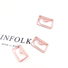 Rose Gold Metal Paper Clips – Cartoon Design, 12 pcs