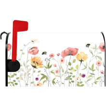 Mágneses postaláda-borító 53x46cm Rózsaszín Pipacs Virágmintás