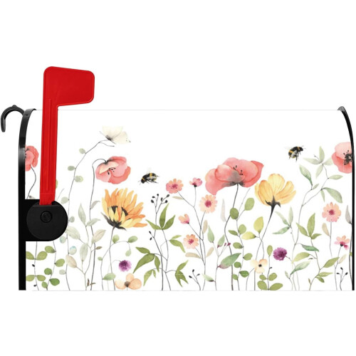 Μαγνητικό κάλυμμα γραμματοκιβωτίου 53x46cm με ροζ παπαρουνόσπορο