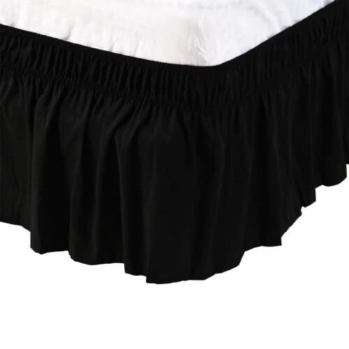 Polyester Bed Skirt Queen 15 Inch Drop Black
