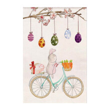 Easter Garden Flag 12x18in Rabbit & Eggs Design