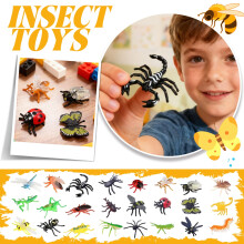 Set di 24 statuette realistiche di insetti e animali
