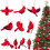 Red Cardinal Ornaments, 10-Piece Acrylic Flat Hanging Set 1