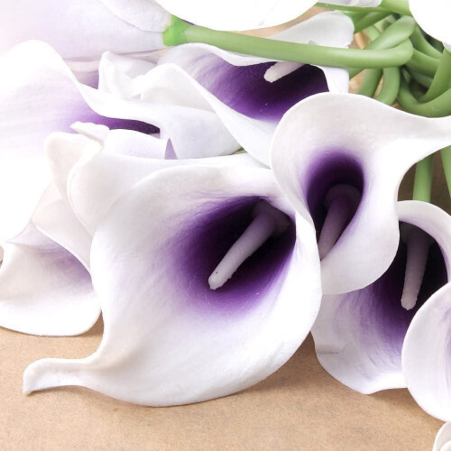 10pcs Yellow Calla Lily Artificial Flowers, 34cm with