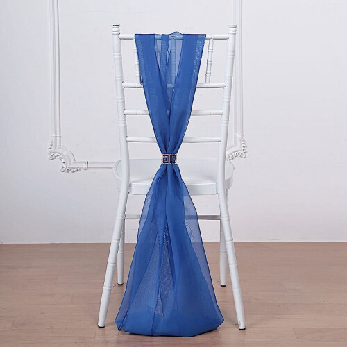 Royal Blue Chiffon Chair Sashes 10 Pack