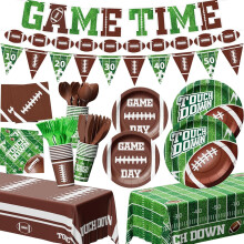 Football Party Supplies Set 173-Piece Disposable