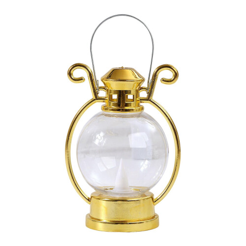 Goldene LED-Laterne mit flackerndem Licht, 12,6 cm
