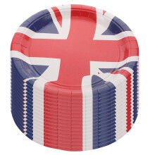 Papieren bordjes met de Britse vlag, 16 stuks, 22,3 cm