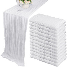 Dusty Sage Green Cheesecloth Table Runner 35 x 120 in (12