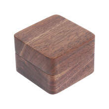 Wood Ring Storage Box with Cushioned Interior
