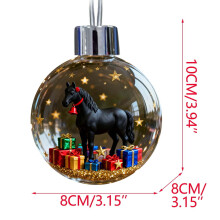 Horse Christmas Ornament Set – Clear Acrylic with Gold