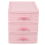 Pink Plastic Drawer Storage Box with 3 Compartments 1