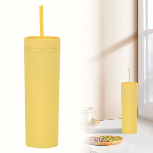 16oz Slim Double-Wall Plastic Tumbler with Lid